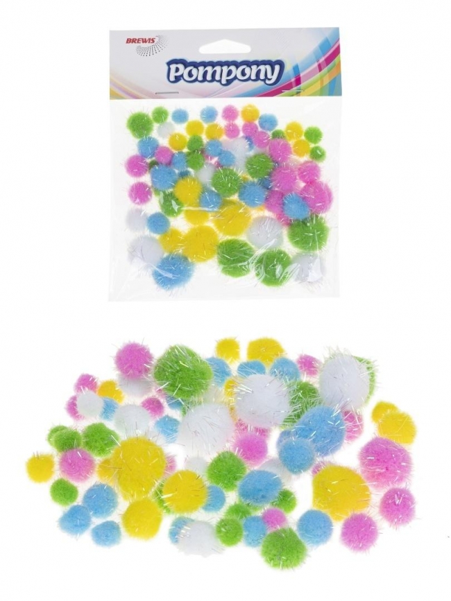 Pompony metaliczne pastelowe