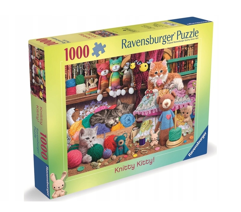 Ravensburger, Puzzle 1000: Zaplątane kociaki (12000102)