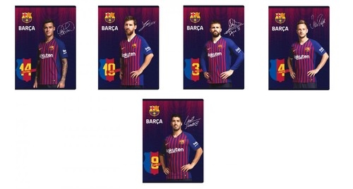 Zeszyt A5 w 3 linie kolorowe 32 kartki FC Barcelona 7 10 sztuk