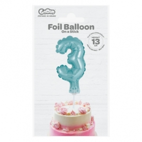 Balon foliowy Godan błękitny 13 cm cyfra 3 (BC-5BLO3)