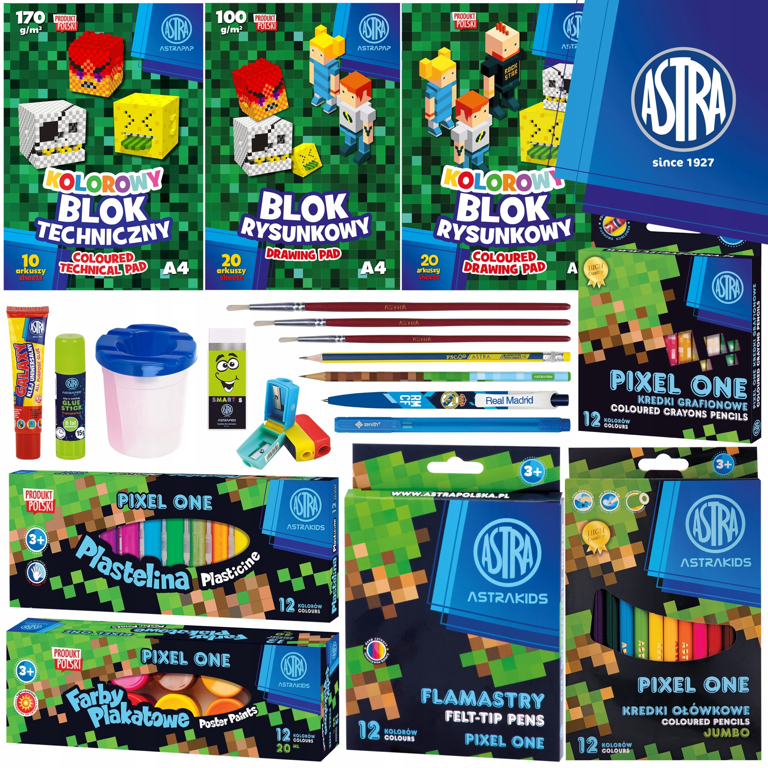Wyprawka szkolna Astra Pixel One - 20 elementów