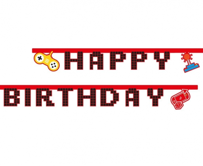 Banner Gaming Party Happy Birthday