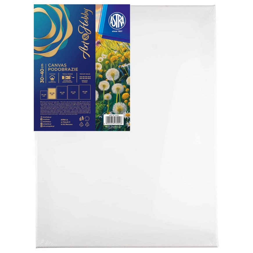 <img src='https://webimage.pl/pics/762/0/d5900263270026.png' style='height:440px' /> Podobrazie malarskie Canvas Astra 30x40cm