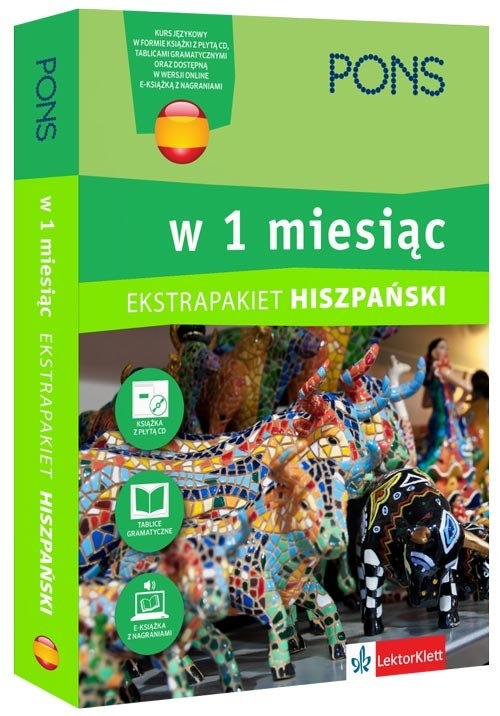 Hiszpański w 1 miesiąc z 3 tablicami językowymi i kursem online