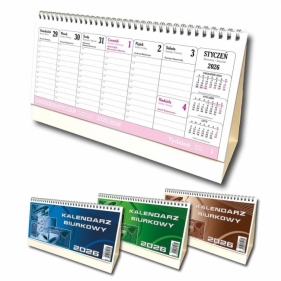Kalendarz 2026 biurkowy poziom duży mix