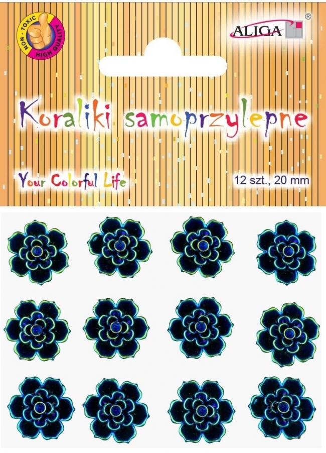 Dżety kryształki samoprzylepne kwiatki 20mm