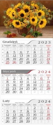 Kalendarz 2024 Trójdzielny Słoneczniki