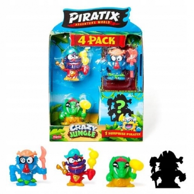 <img src='https://webimage.pl/pics/762/9/d8431618039762.jpg' style='height:440px' /> Piratix Crazy Jungle Mini Zestaw 4 Figurek 1szt.mix