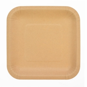 Talerze papierowe kraftowe 23x23cm 6szt