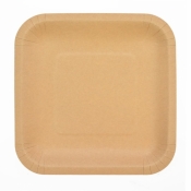 Talerze papierowe kraftowe 23x23cm 6szt