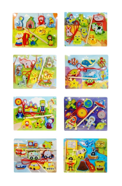 Puzzle drewniane z wędką