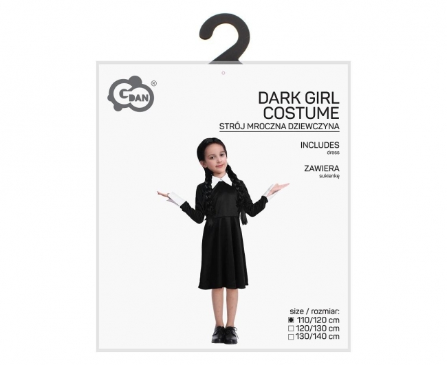 <img src='https://webimage.pl/pics/763/5/d5906639415763.jpg' style='height:440px' /> Strój dla dzieci Mroczna Dziewczyna 110/120cm