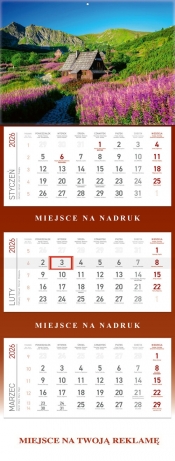 Kalendarz 2026 trójdzielny HALA GĄSIENICOWA