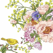 Serwetka Birds on flower SDL084700 - SDL077600