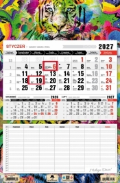 Kalendarz 2027 jednodzielny z planem zajęć - grafiti