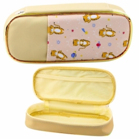 Piórnik szkolny kosmiczne Tygryski beżowy 24cm