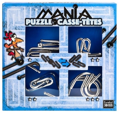 Łamigłówki metalowe 4 szt. Puzzle mania - niebieski (107026)