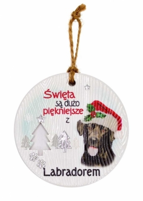 Zawieszka ceramiczna Boże Narodzenie Labrador