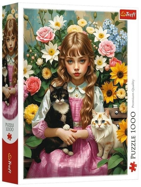 <img src='https://webimage.pl/pics/764/9/d5900511109764.jpg' style='height:440px' /> Puzzle 1000 Dziewczynka z kotami TREFL