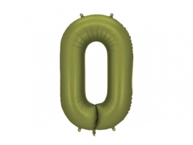 Balon foliowy cyfra 0 86cm oliwkowy