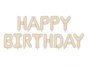 Balon foliowy Happy Birthday 340x35cm beż