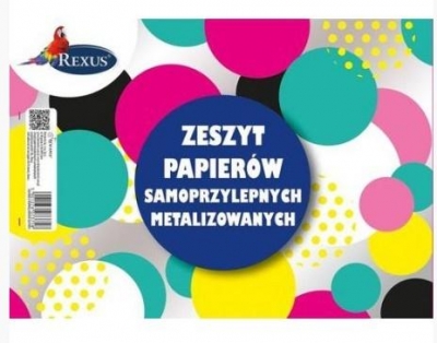 Zeszyt papierów samoprzylepnych metalizowanych A5 Rexus 8 kartek 5 sztuk