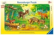Ravensburger, Puzzle ramkowe 15: Zwierzęta z lasu (6376)
