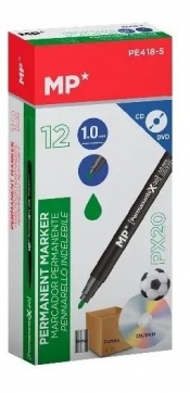 Marker permanentny 1,0mm do CD/DVD zielony (12szt)