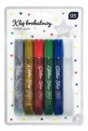 Klej do dekoracji brokatowy - Star, 6 kol.