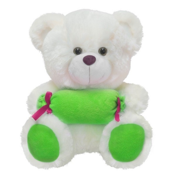 Miś 24 cm z cukierkiem zielony (12794)
