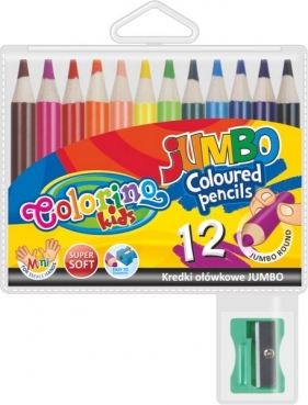 COLORINO KREDKI OŁÓWKOWE OKR. JUMBO 12KO L. ETUI + TEMPERÓWKA /9 CM/ C