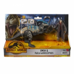 Zestaw figurek Jurassic World Człowiek + dinozaur, Parazaurolof (HDX46/GWM29)