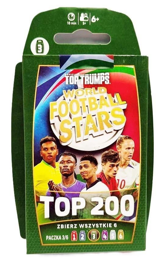 <img src='https://webimage.pl/pics/767/4/d5036905064767.jpg' style='height:440px' /> Top Trumps World Football StarsTOP 200 - 3