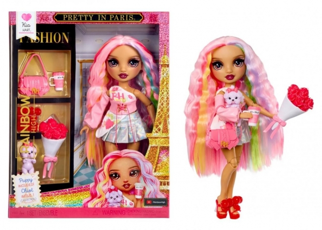 <img src='https://webimage.pl/pics/767/8/d0035051248767.jpg' style='height:440px' /> Rainbow High Pretty in Paris Fashion Doll - Kia
