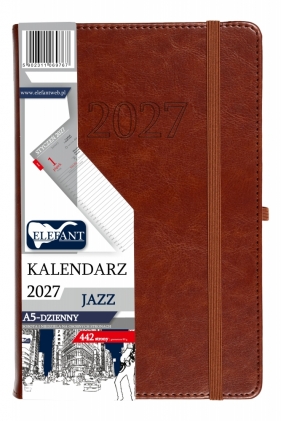 Kalendarz 2027 A5 dzienny Jazz - brązowy