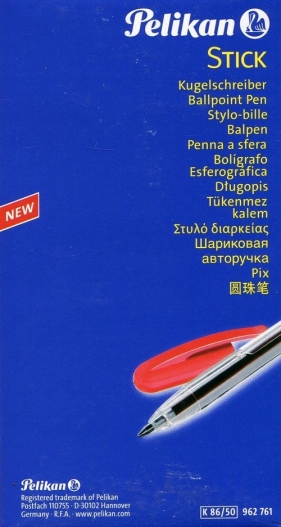 Długopis Stick czerwony 50 sztuk