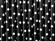 Słomka Partydeco czarna w białe groszki 10 szt (SPP2-010)