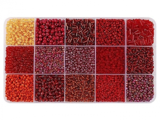 Koraliki DIY odcienie czerwone