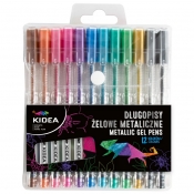 Kidea, Długopisy żelowe metaliczne, 12 kolorów