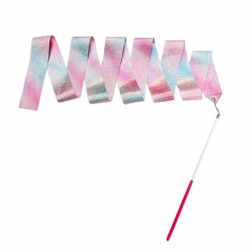 Wstążka gimnastyczna do tańca ćwiczeń róż fiolet