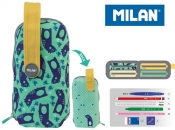 Multipiórnik MILAN owalny z 4 piórnikami NET & LIT zielony