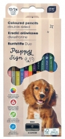 Kredki ołówkowe trójkątne z temperówką - Puppy Sign, 24 kolory