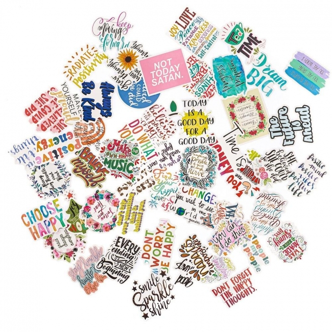 Naklejki winylowe - slogany motywacyjne 5-8cm 50sz