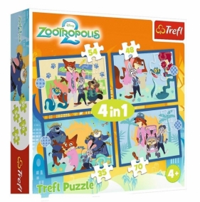Puzzle 4w1 Zootopia pełna przygód TREFL