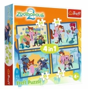Puzzle 4w1 Zootopia pełna przygód TREFL