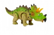 Dinozaur na baterie Triceratops zielony