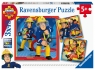 Ravensburger, Puzzle 3w1: Strażak Sam na ratunek! (5077)Wiek: 5+