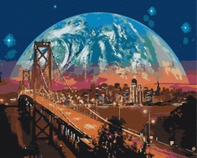 Obraz Paint it! Malowanie po numerach - Księżyc nad San Francisco (BS8312)