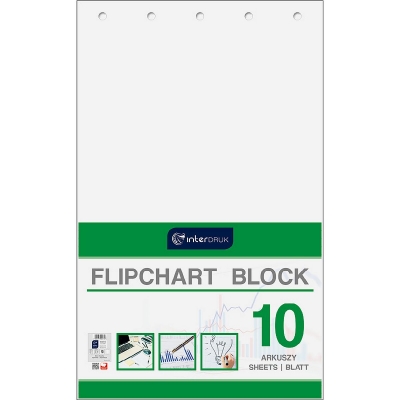 Blok do tablic flipchart Interdruk A1 10k. 80 g czysty 1000 mm x 640 mm (FLI10)