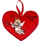Poduszka serce z amorkiem 20cm (12495)
